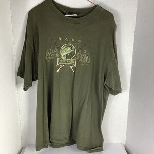 Lee Olive Bass Fisherman Tee vintage size L